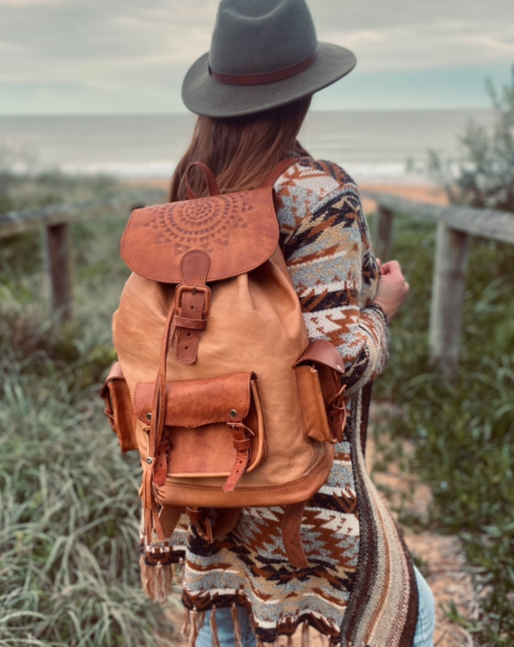 HANDMADE Backpack | Big Backpack | Hand tooled Bag | Leather Backpack