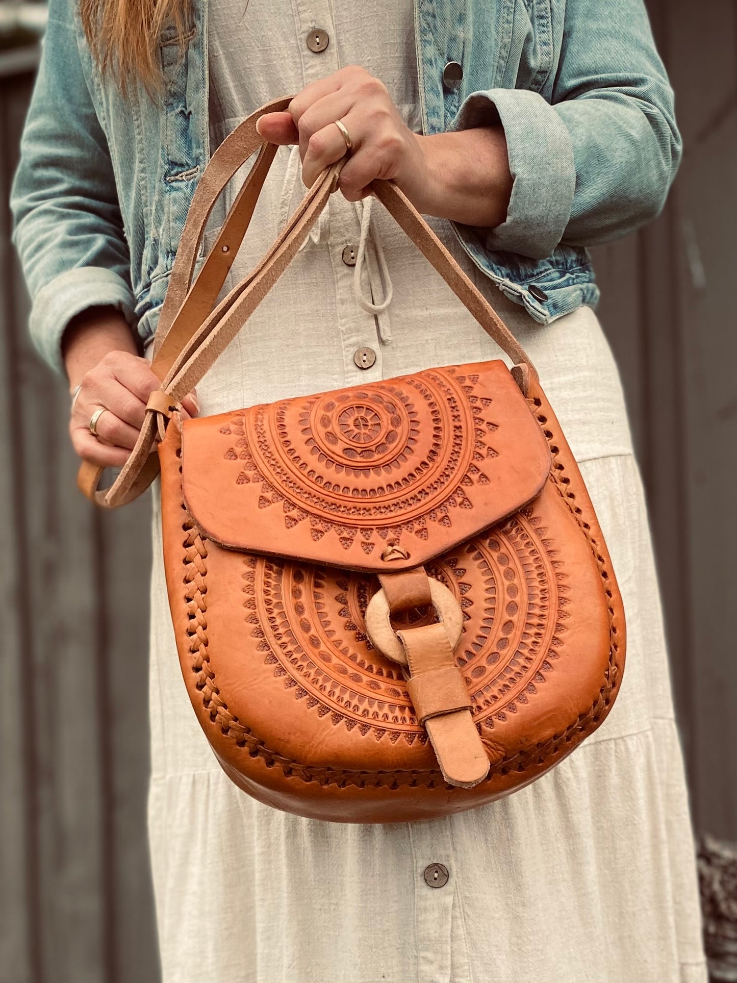 HANDMADE LEATHER BAG | Vintage Handmade Mexican Bag | Hand tooled Bag