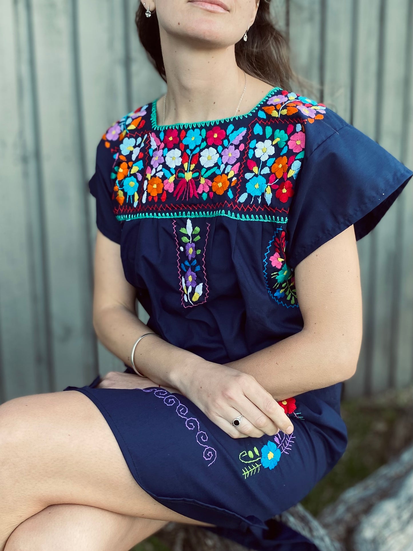 MEXICAN Dresses, Hand Embroidered, Cotton Summer Dress, Handmade Dress