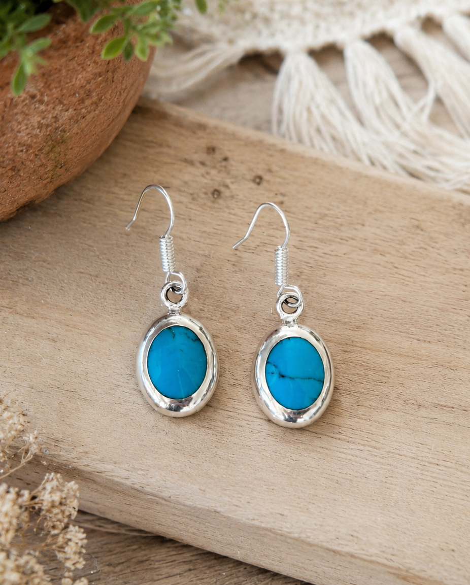 Silver Blue Earrings