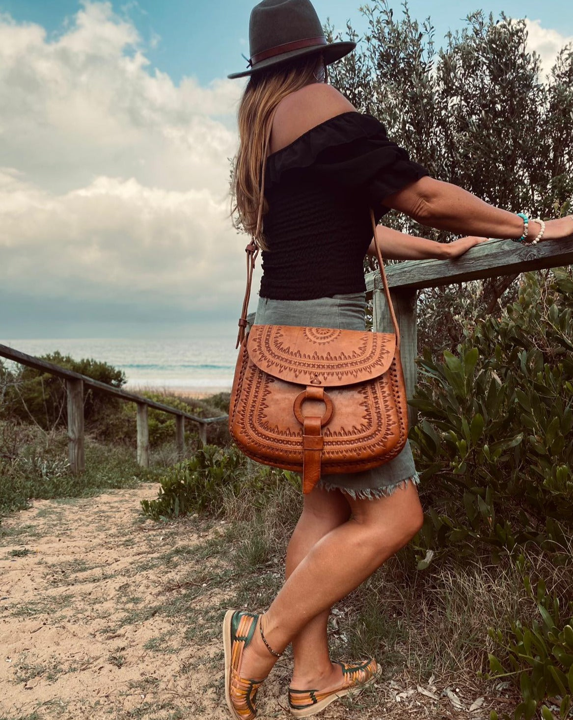 GENUINE LEATHER BAG, Big Hand Tooled Bag, Handmade Bag, Mexican Bag