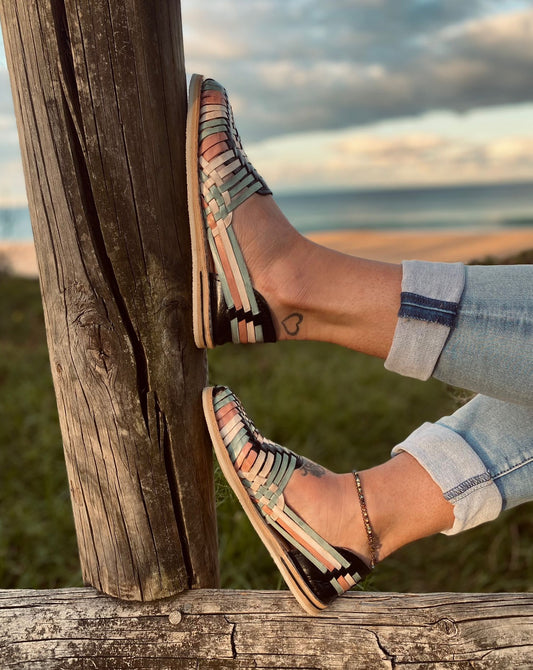 MEXICAN HUARACHES, Leather Shoe, Colour Sandle, Mexican Shoes, Leather