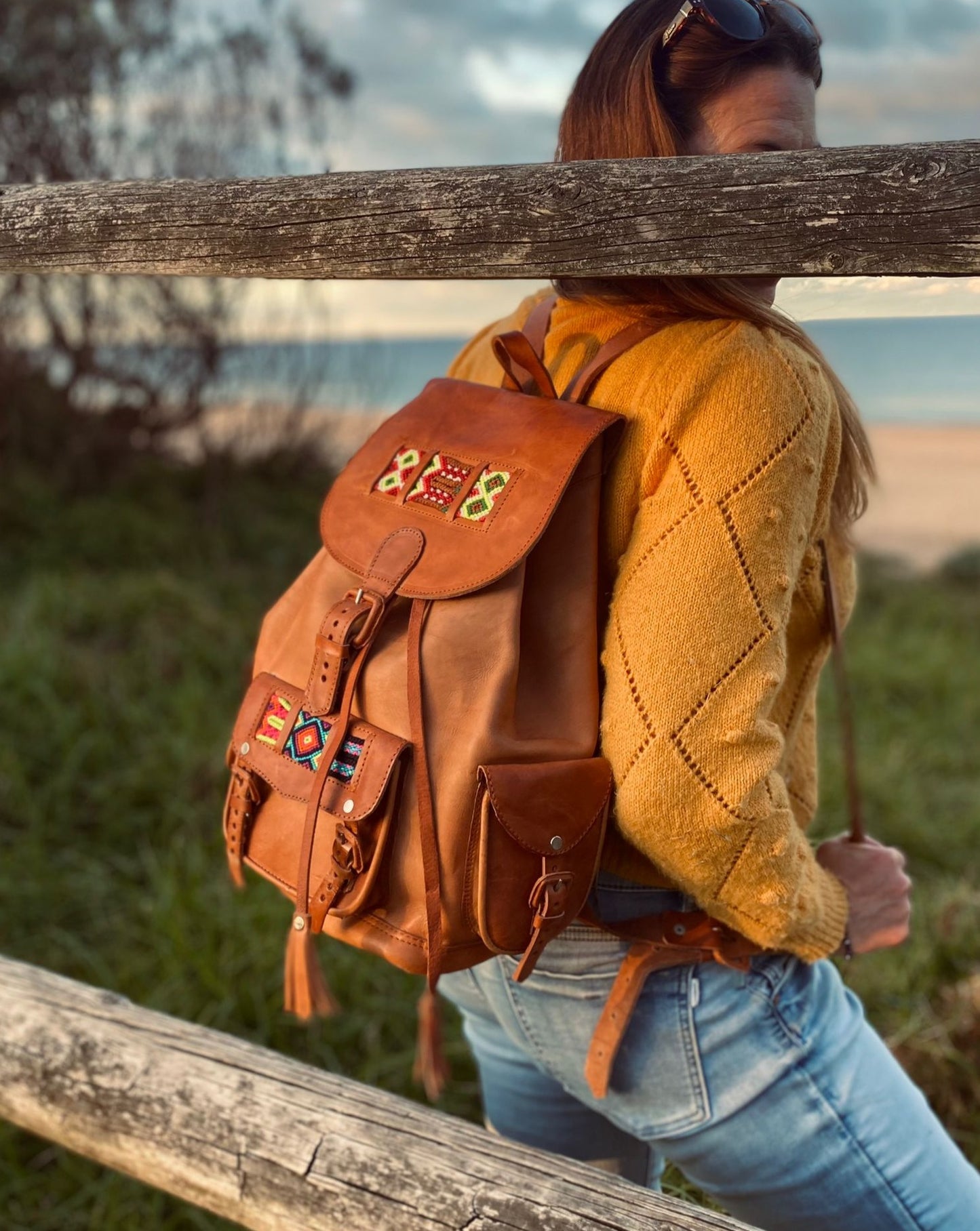 HANDMADE LEATHER BACKPACK | Hand Tooled Backpack | Women's Backpack