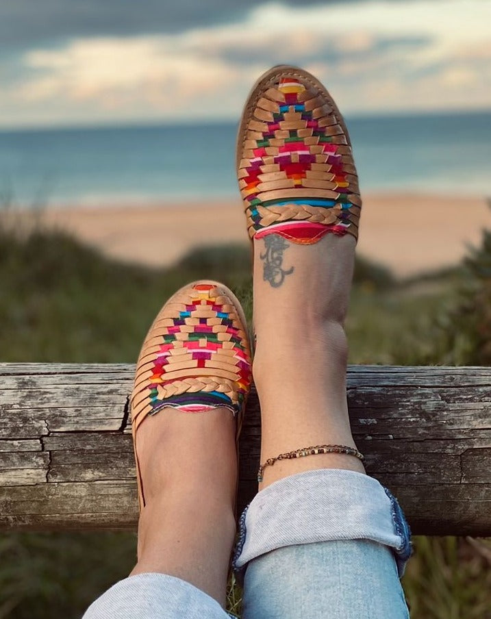 MEXICAN HUARACHES, Leather Shoe, Colour Sandle, Mexican Shoes, Leather