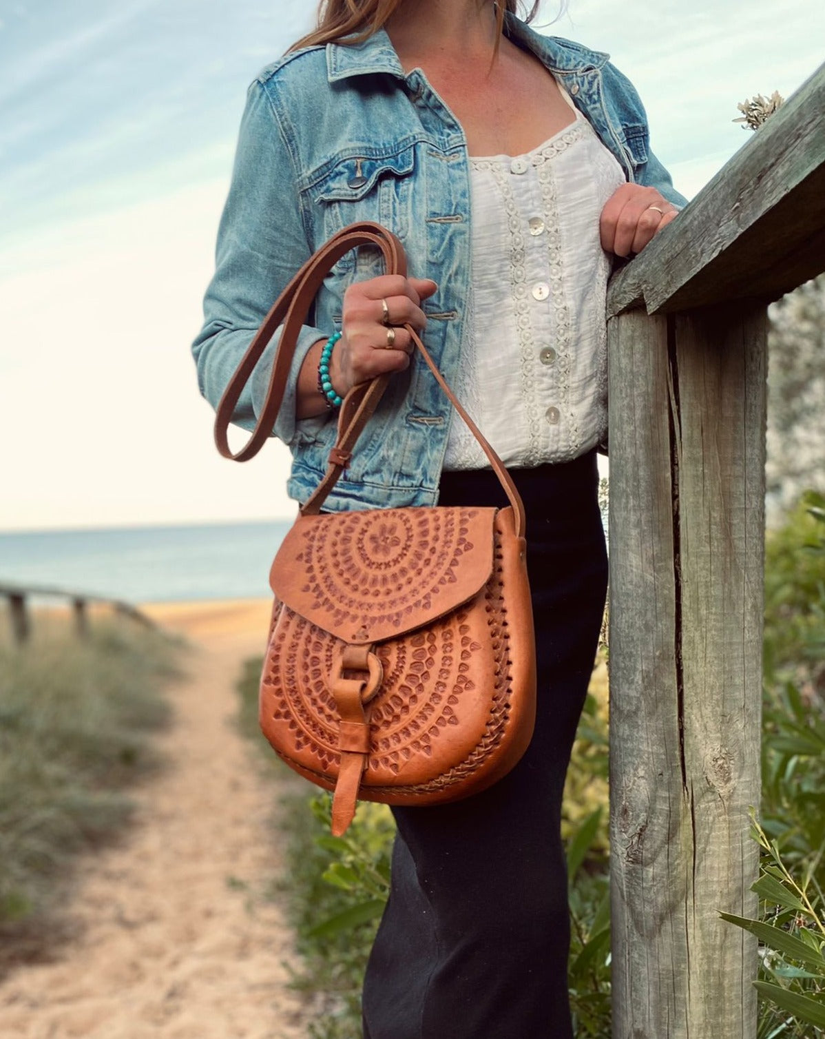 HANDMADE LEATHER BAG | Vintage Handmade Mexican Bag | Hand tooled Bag