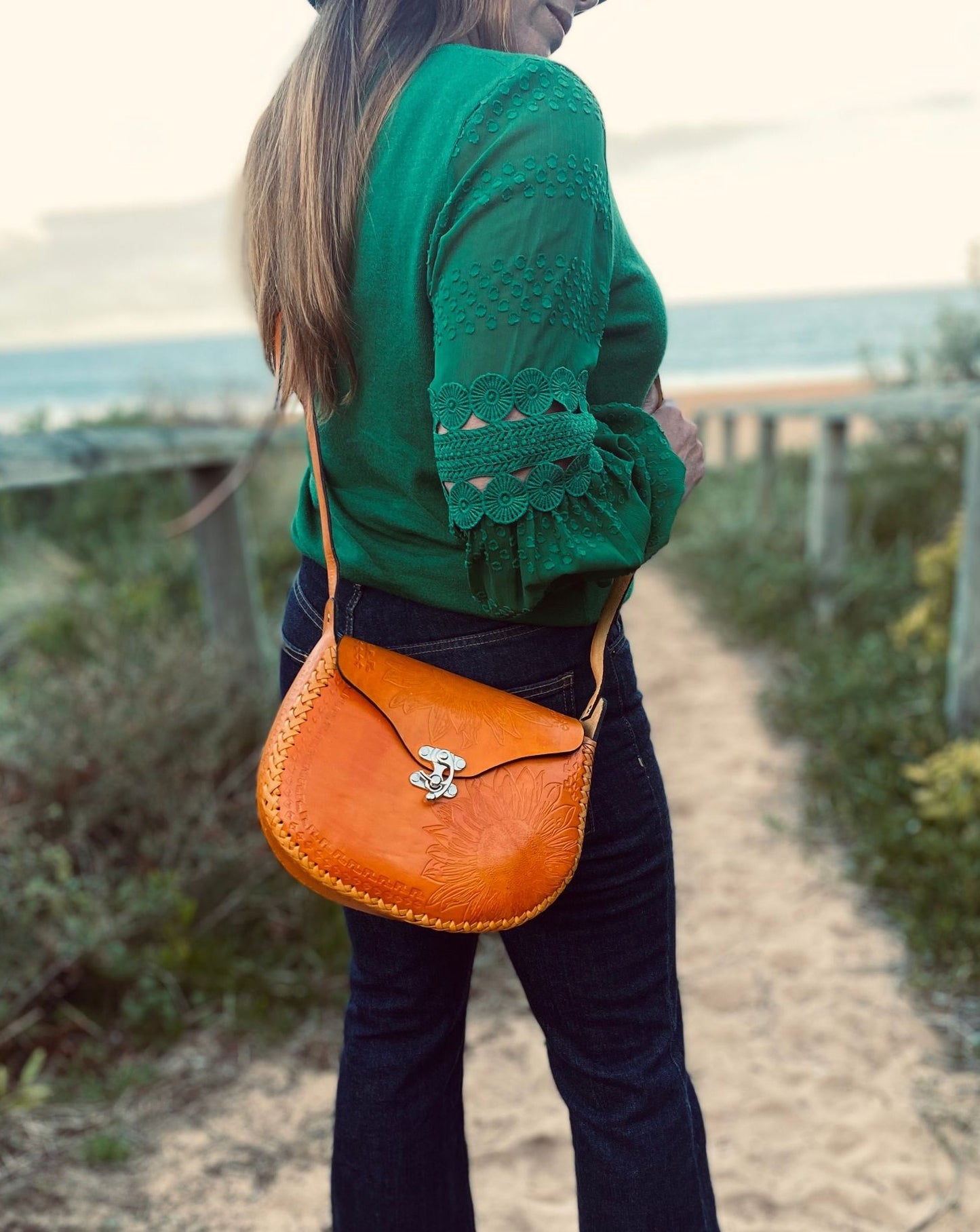 HAND PAINTED BAG, Handmade bag, Sunflower bag, colour bag, Flower bag