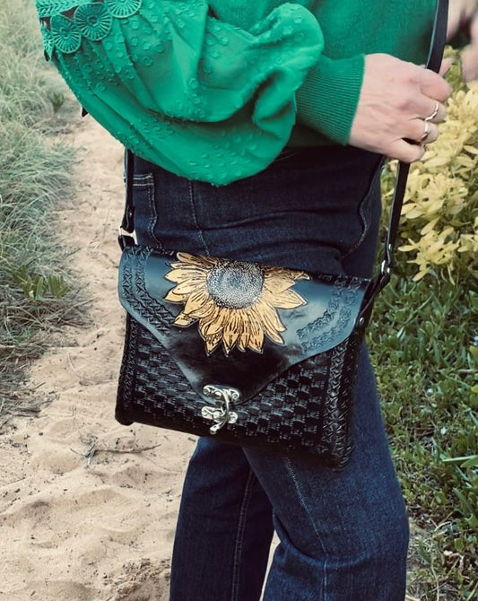 SUNFLOWER BAG, Handmade bag, Mexican bag, colour bag, Flower bag