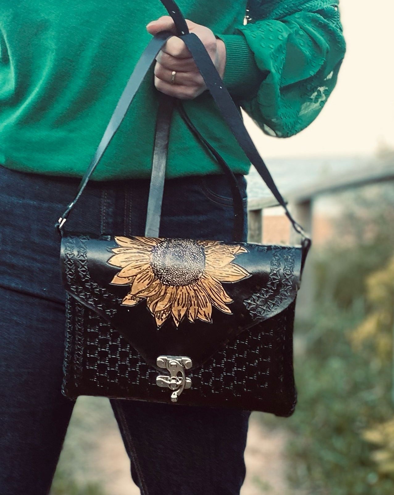 SUNFLOWER BAG, Handmade bag, Mexican bag, colour bag, Flower bag