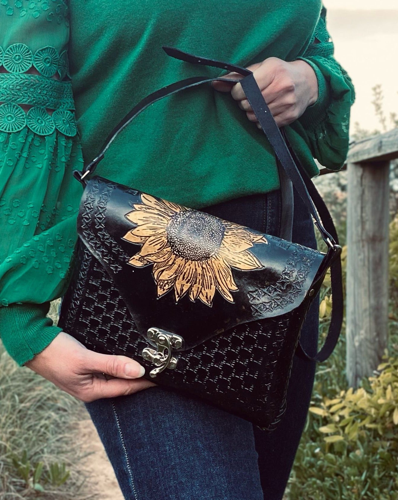 SUNFLOWER BAG, Handmade bag, Mexican bag, colour bag, Flower bag
