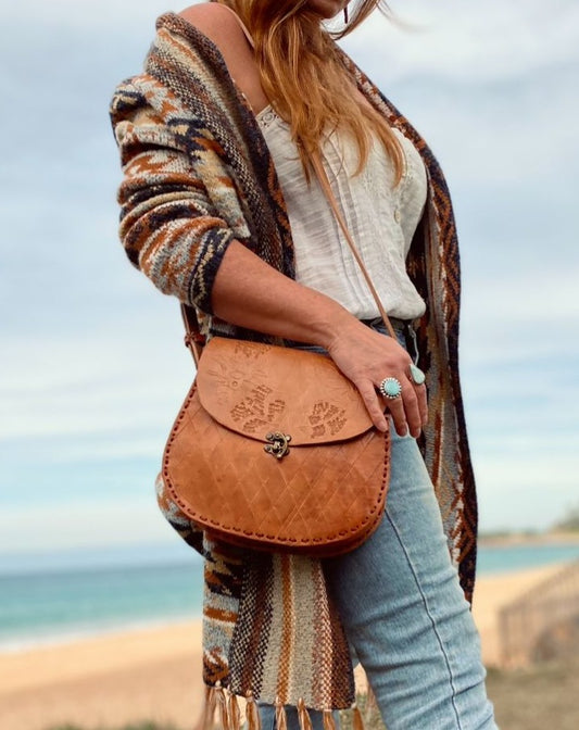 TOOLED leather bag, Unique Leather Bag, Hand tooled Purse, Vintage Bag
