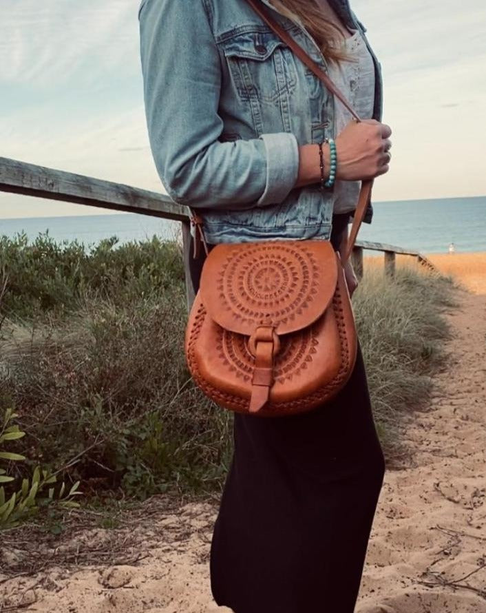 Hand tooled Vintage Bag, Authentic style bag, Handmade Boho Handbag