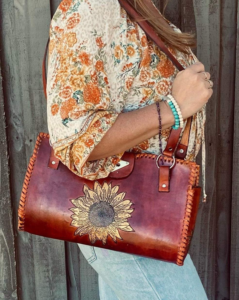 LARGE SUNFLOWER BAG, Handmade bag, Mexican bag, colour bag, Flower bag