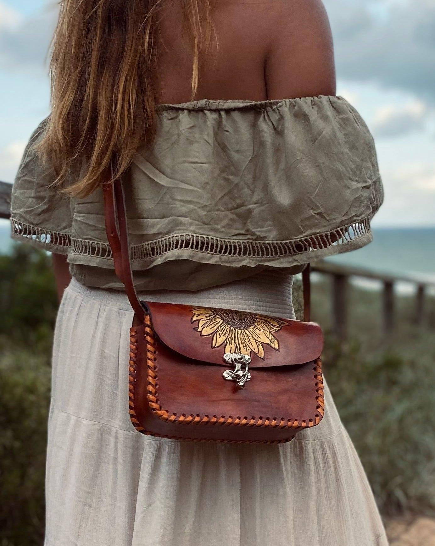 SUNFLOWER BAG, Handmade bag, Mexican bag, colour bag, Flower bag