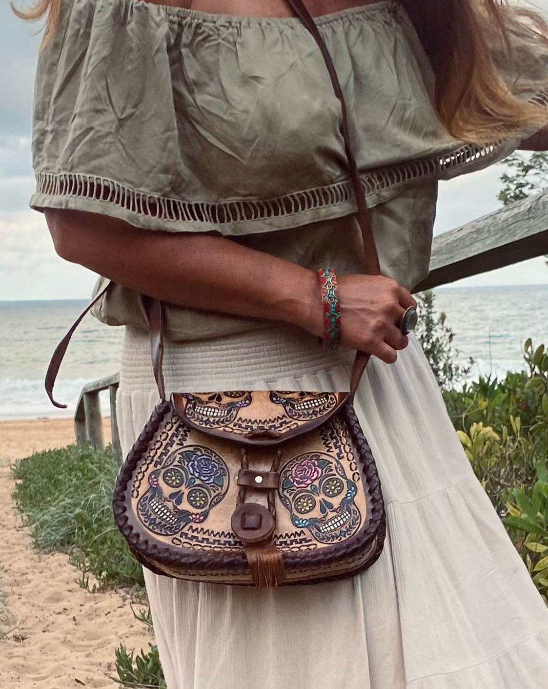 SKULL BAG, Handmade bag, Mexican bag, colour bag, Day of the Dead