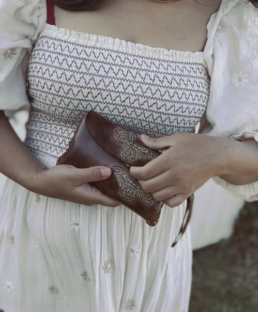 WRIST PURSE, butterfly purse, leather purse, handmade purse