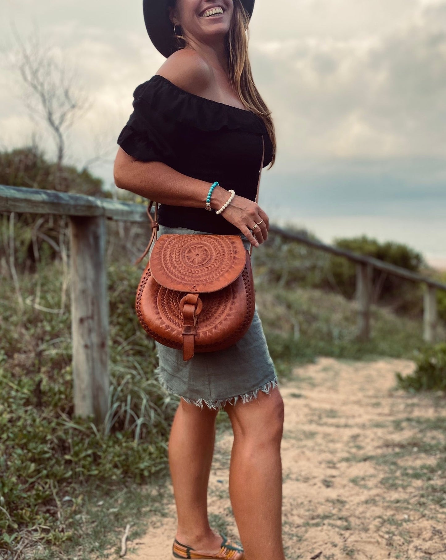 BOHO VINTAGE BAG, Hand tooled bag, Handmade Boho Handbag, Boho Style