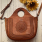 Big leather Bag, Hand tooled bag, Market Bag, Boho Bag, Vintage Bag