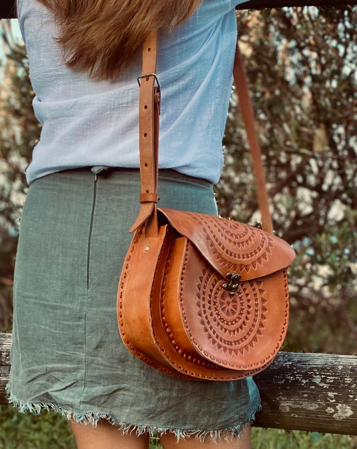 GENUINE LEATHER BAG, Big Hand Tooled Bag, Handmade Bag, Mexican Bag
