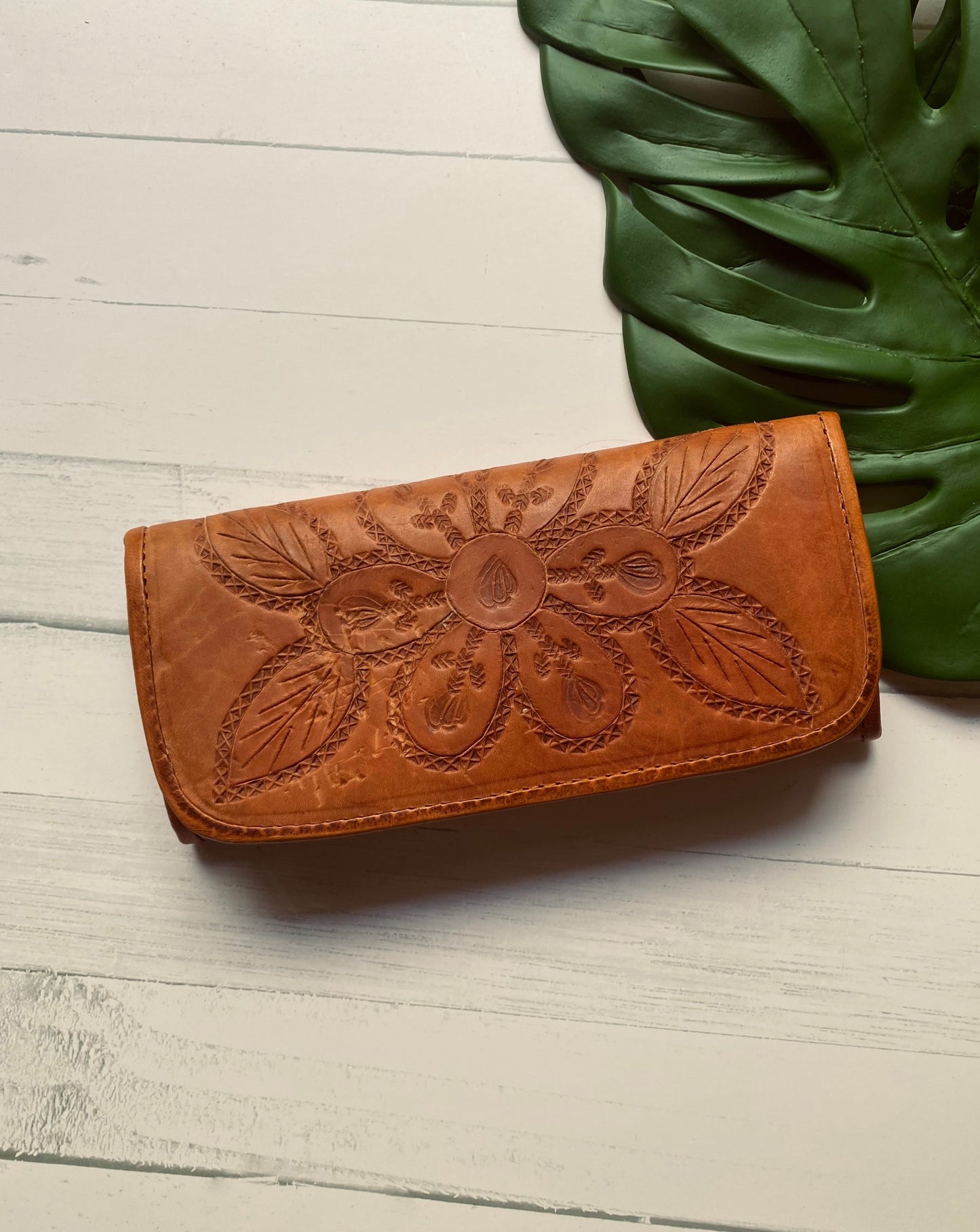Leather Handmade purse, leather tooled purse, mexican purse