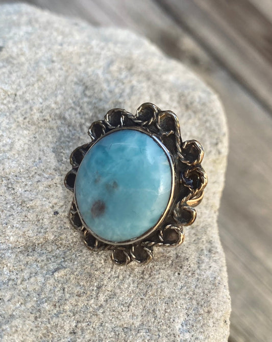 LARIMAR RING, Mexican Silver Ring, Larimar for sale, Larimar Stone