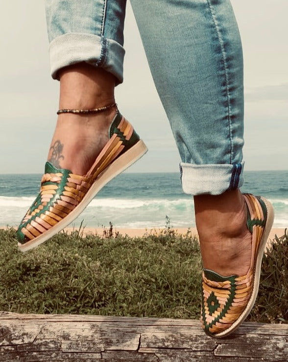 MEXICAN HUARACHES, Leather Shoe, Colour Sandle, Mexican Shoes, Leather