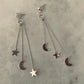STAR & MOON EARRINGS, silver jewellery, Mexican Silver, Star and Moon