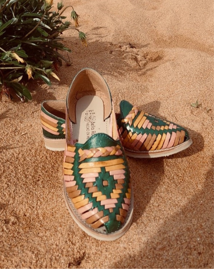 MEXICAN HUARACHES, Leather Shoe, Colour Sandle, Mexican Shoes, Leather