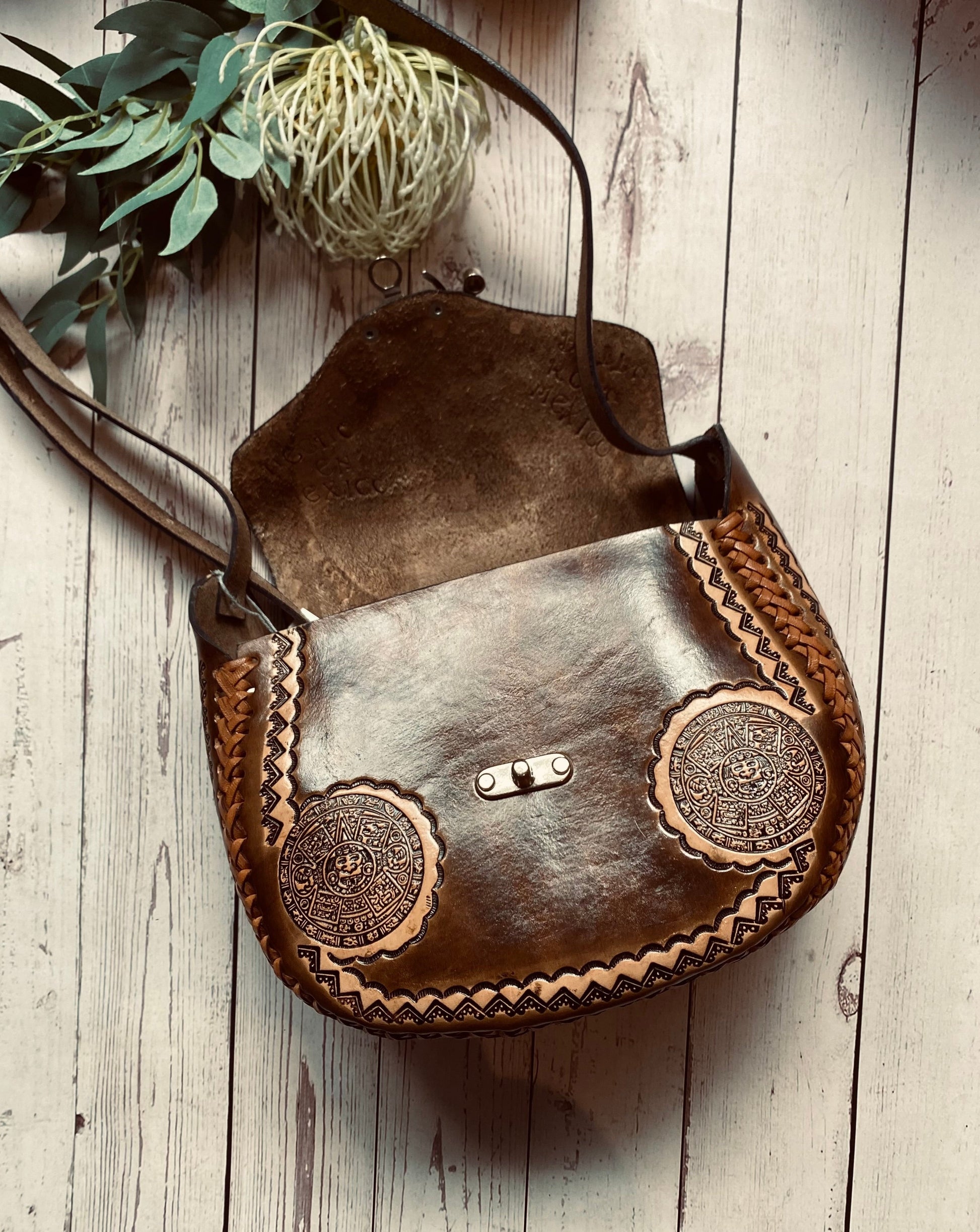 AZTEC DESIGN BAG, Handmade bag, Mexican bag, colour bag, Leather Purse