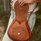 Hand tooled Leather | Vintage Leather Bag | Boho Dark leather Bag