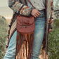 TASSEL leather bag, Unique Leather Bag, Hand tooled Purse, Fringe Bag