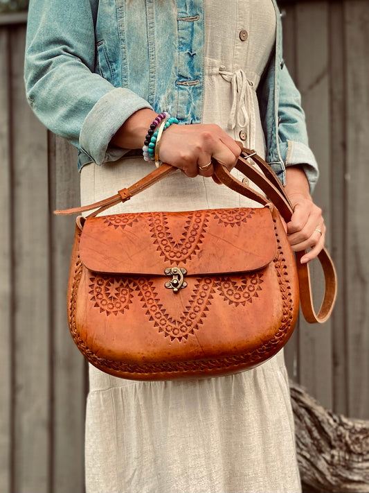 LARGE LEATHER BAG | Handmade Bag | Vintage Purse | Boho Style Handbag