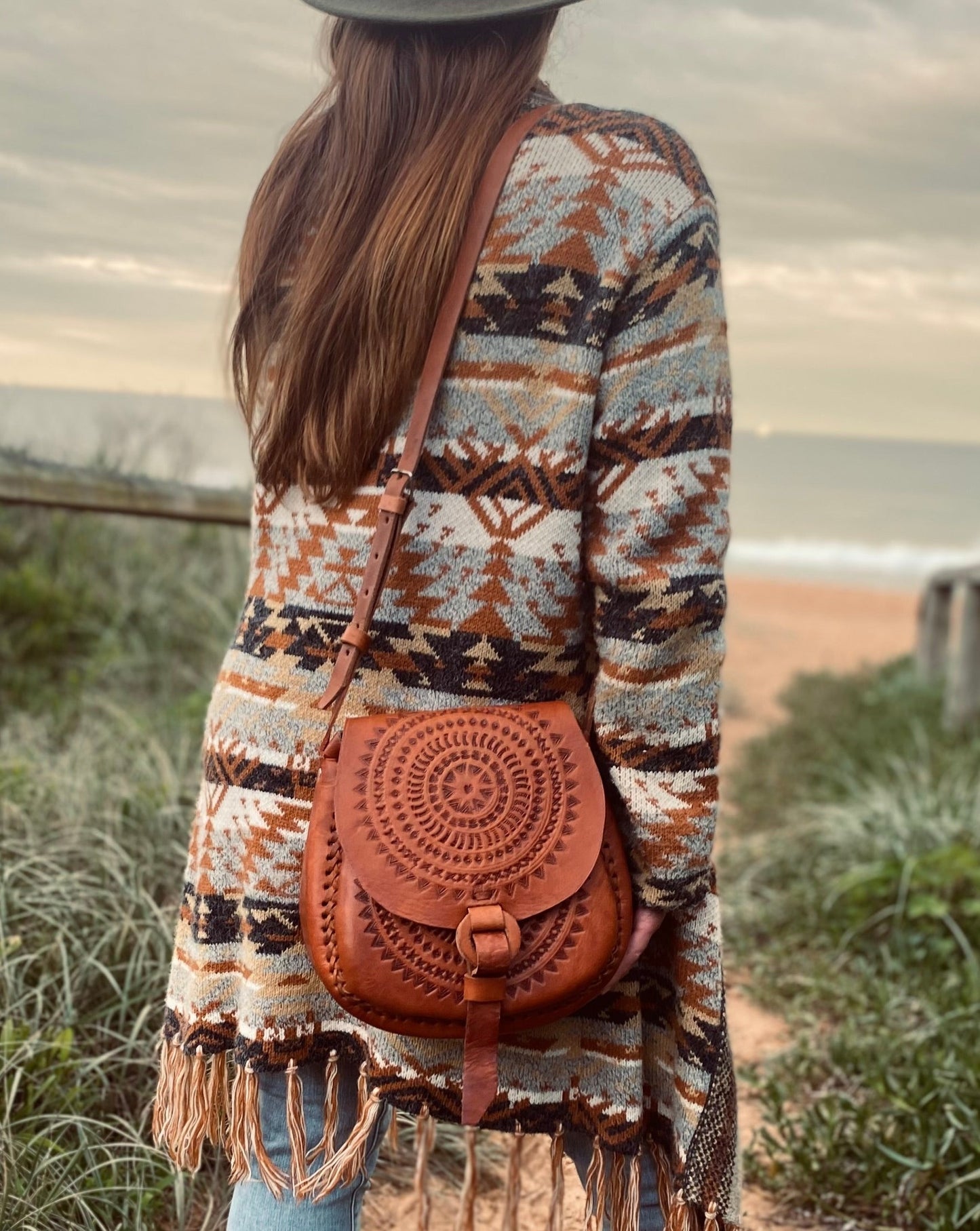 Hand tooled Vintage Bag, Authentic style bag, Handmade Boho Handbag