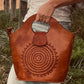 HANDMADE LEATHER BAG, Big Boho Vintage Bag, Leather Tooled handbag