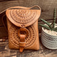 UNIQUE cross body bag, Beautiful hand tooled bag, Leather Boho Bag