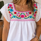 White Embroidered Blouses