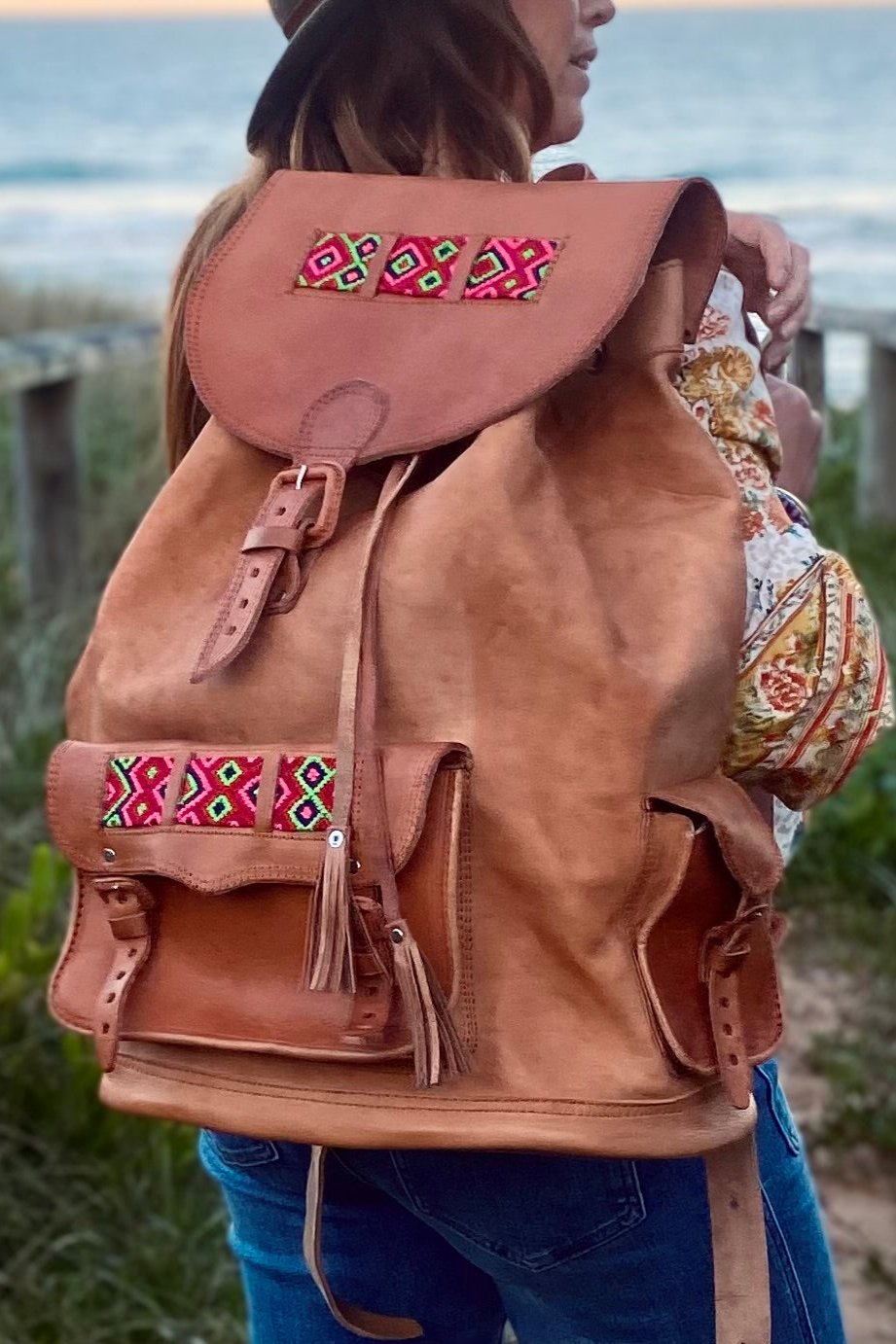 HANDMADE LEATHER BACKPACK | Hand Tooled Backpack | Women's Backpack