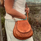 Hand tooled Leather | Vintage Leather Bag | Boho Dark leather Bag