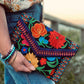 EMBROIDERED CLUTCH, Sunflower Bags, Mexican bags, Colour Bags