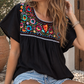 Black Embroidered Blouses