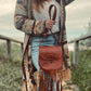 TASSEL leather bag, Unique Leather Bag, Hand tooled Purse, Fringe Bag