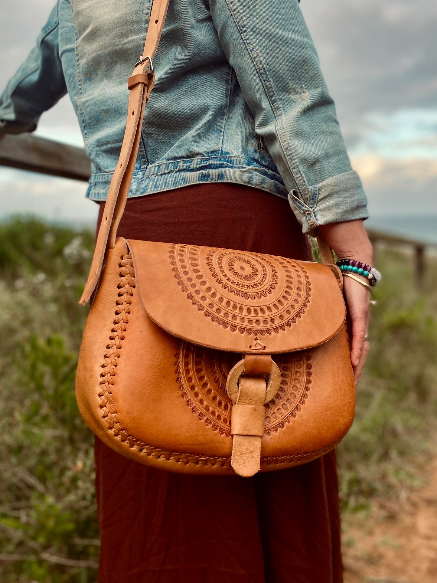 GENUINE LEATHER BAG, Big Hand Tooled Bag, Handmade Bag, Mexican Bag