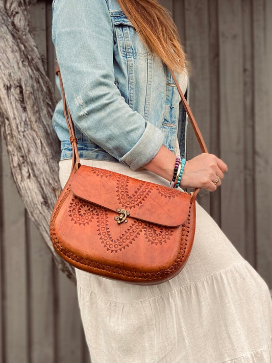 LARGE LEATHER BAG | Handmade Bag | Vintage Purse | Boho Style Handbag