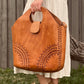 Big leather Bag, Hand tooled bag, Market Bag, Boho Bag, Vintage Bag