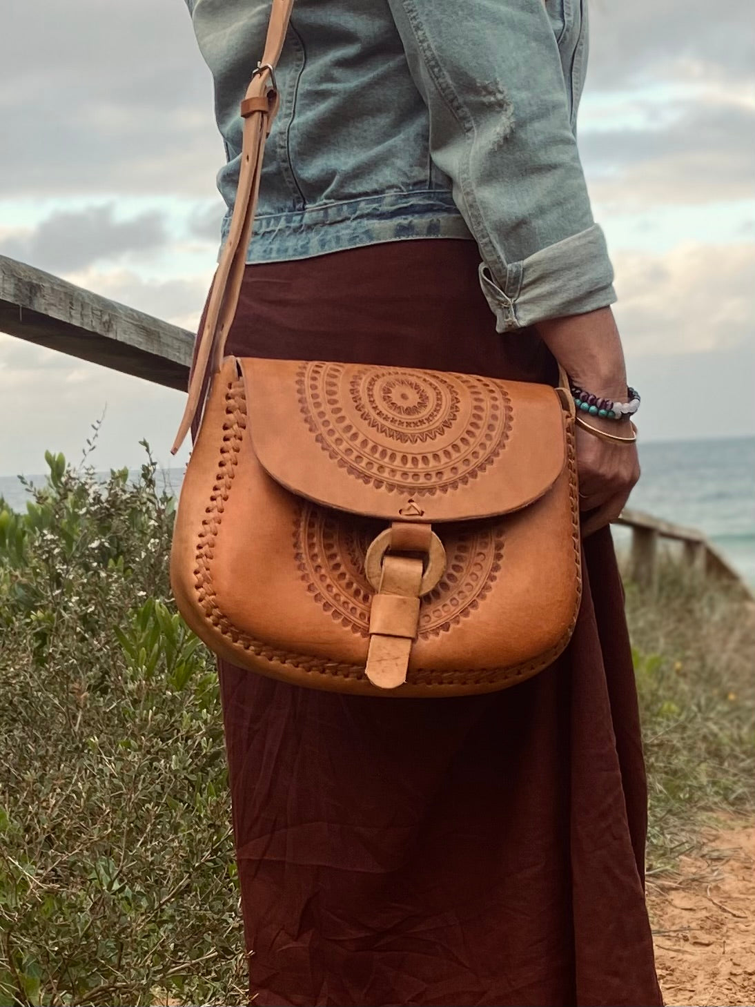 GENUINE LEATHER BAG, Big Hand Tooled Bag, Handmade Bag, Mexican Bag