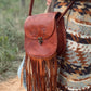 TASSEL leather bag, Unique Leather Bag, Hand tooled Purse, Fringe Bag