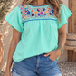 Green Embroidered Blouses