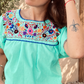 Green Embroidered Blouses