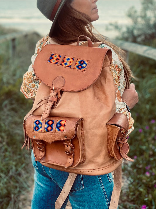 HANDMADE LEATHER BACKPACK | Hand Tooled Backpack | Women's Backpack