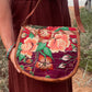 Embroidered Purse | Coloured leather handbag | Floral Leather Purse