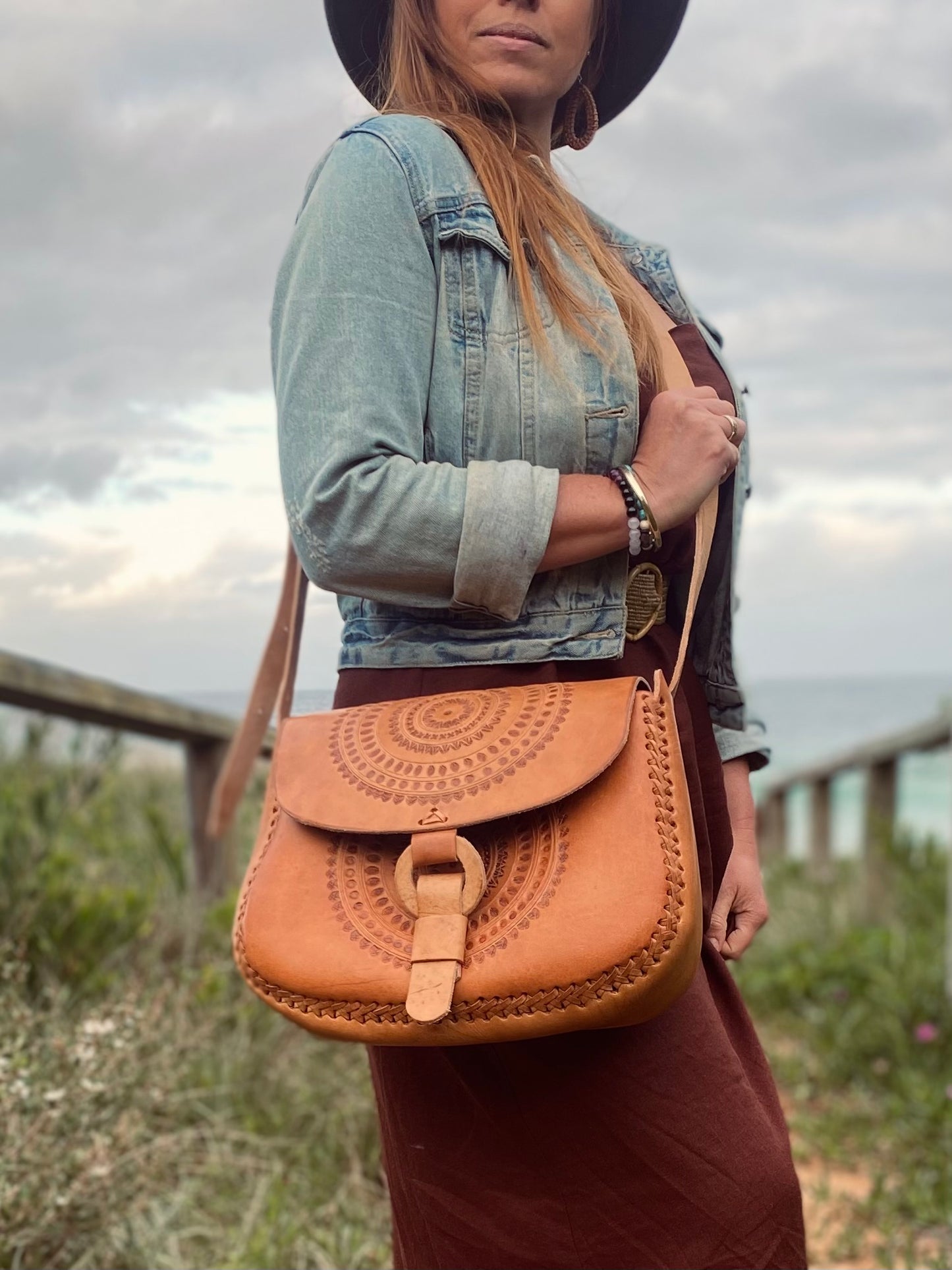 GENUINE LEATHER BAG, Big Hand Tooled Bag, Handmade Bag, Mexican Bag